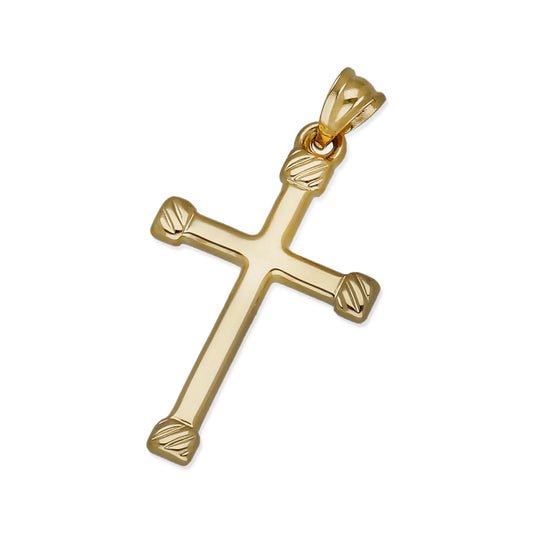 Colgante Cruz con Remaches Galloneados en Oro de 18K