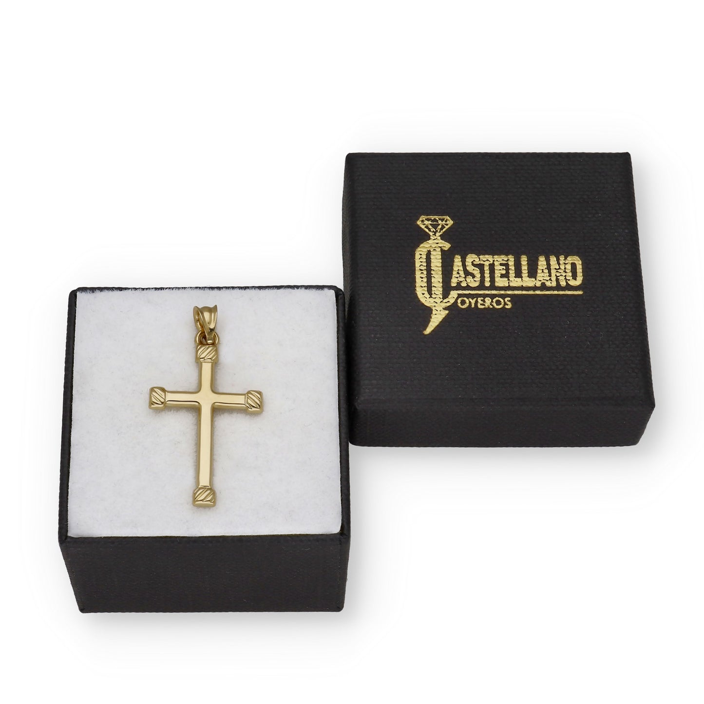 Colgante Cruz con Remaches Galloneados en Oro de 18K