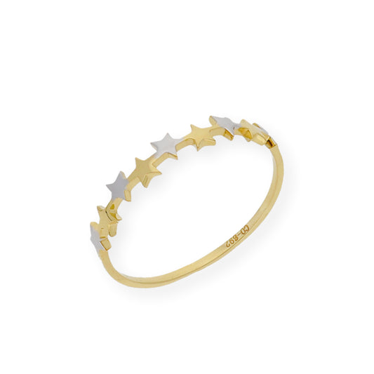 Anillo Estrellas en Oro 18k bicolor
