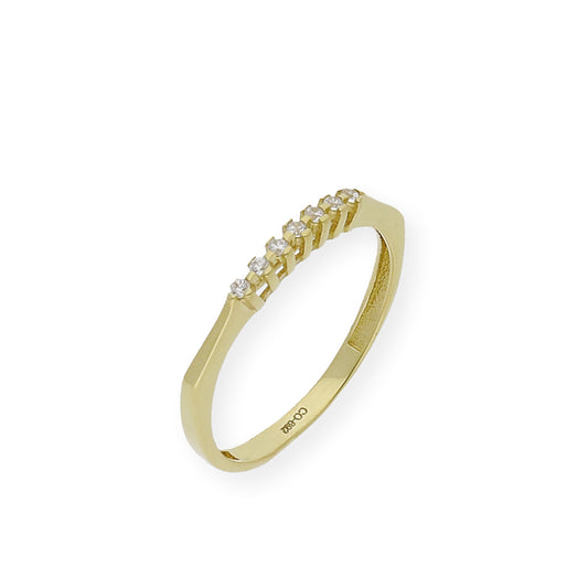 Anillo Lago en Oro 18k y Circonitas