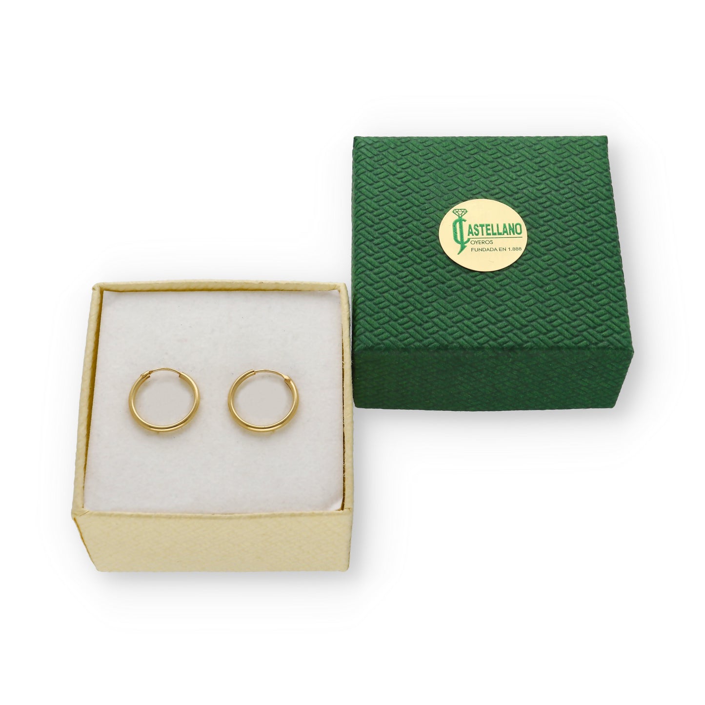 Pendientes de Aro 15 mm en Oro 18K