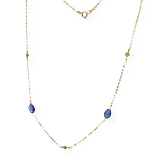 Collar con Zafiros y Diamantes en Oro 18k