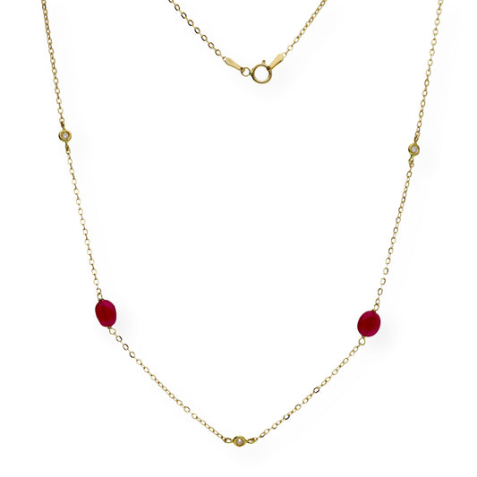 Collar con Rubíes y Diamantes en Oro 18k