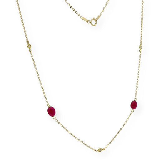 Collar con Rubíes y Diamantes en Oro 18k