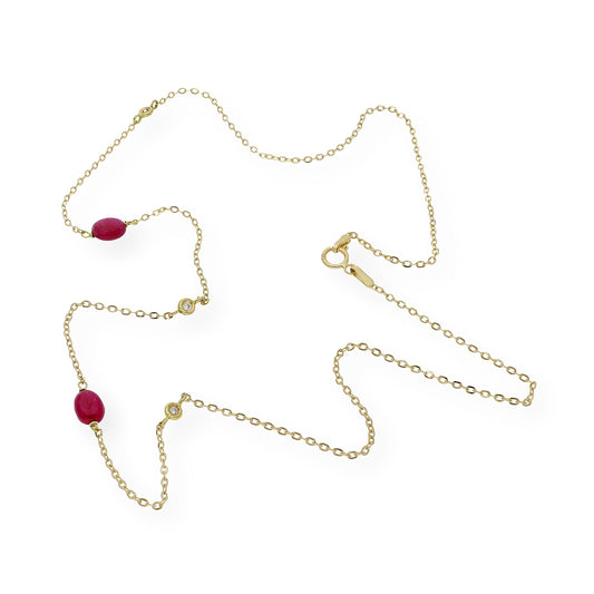Collar con Rubíes y Diamantes en Oro 18k