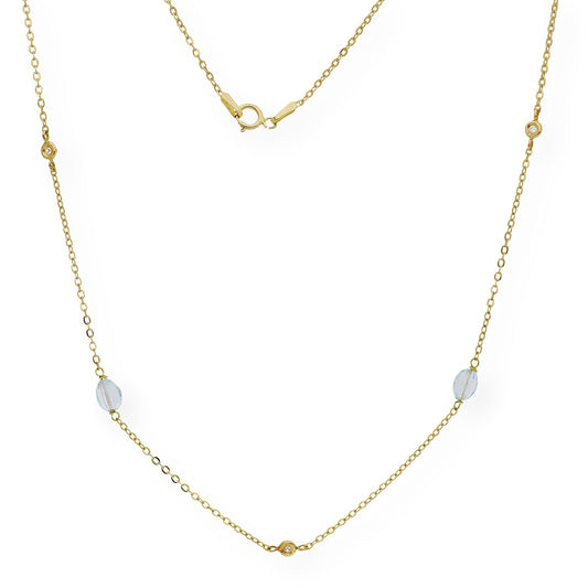 Collar con Topacios azules y Diamantes en Oro 18k