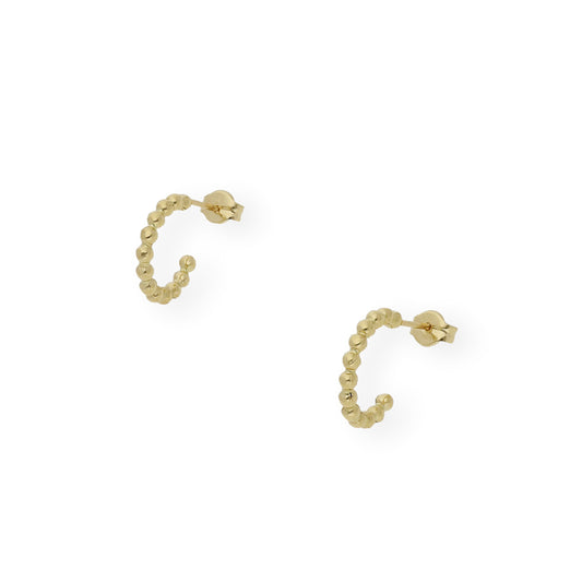 Pendientes de Aro y Mini Bolas en Oro 18k