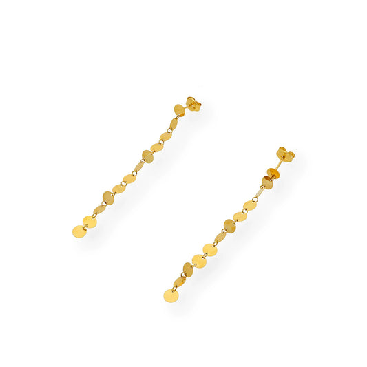Pendientes largo círculos 18k