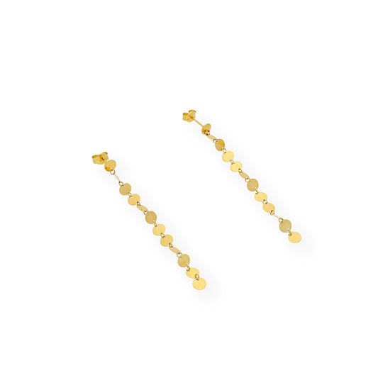 Pendientes largo círculos 18k