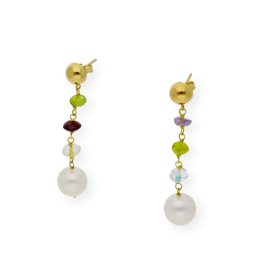 Pendientes con Turmalinas de Colores en Oro 18k