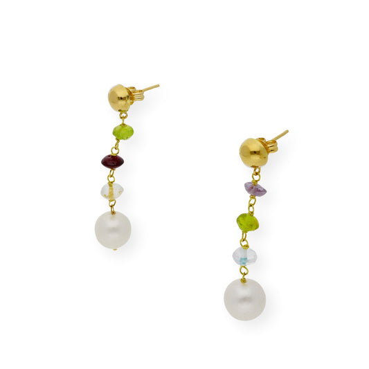 Pendientes con Turmalinas de Colores en Oro 18k