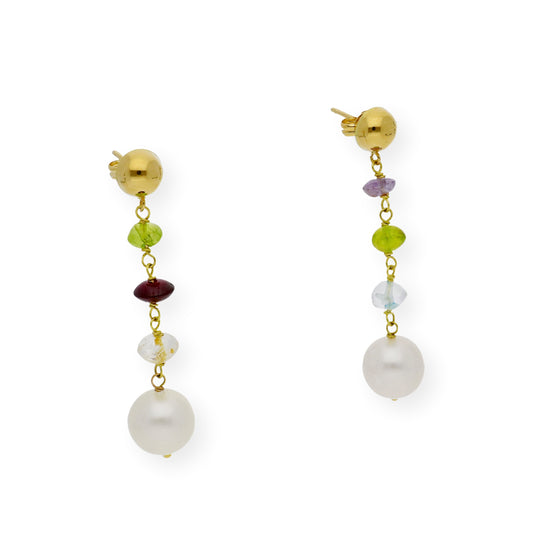 Pendientes con Turmalinas de Colores en Oro 18k