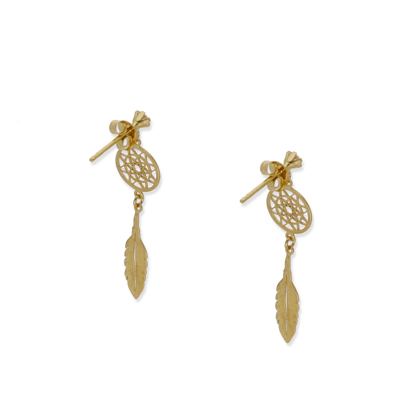 Pendientes Atrapa Sueños de Oro y Circonitas
