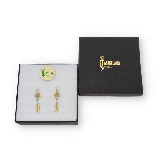Pendientes Atrapa Sueños de Oro y Circonitas