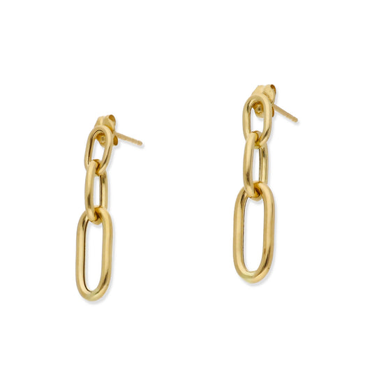 Pendientes de Eslabones en Oro de Ley 18K