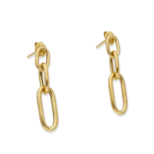 Pendientes de Eslabones en Oro de Ley 18K