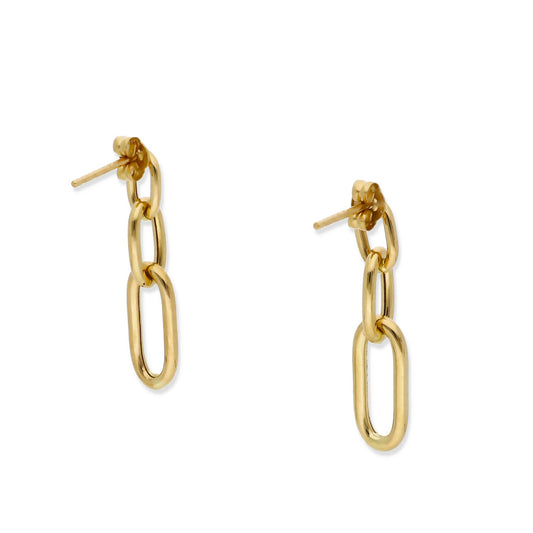Pendientes de Eslabones en Oro de Ley 18K
