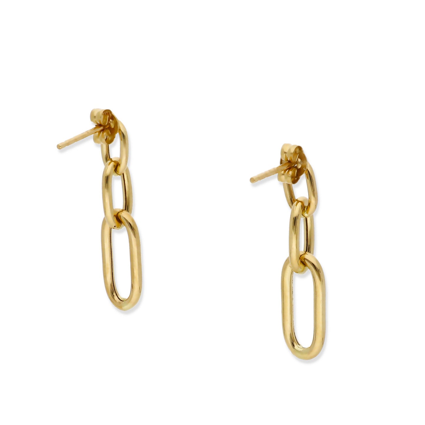 Pendientes de Eslabones en Oro de Ley 18K