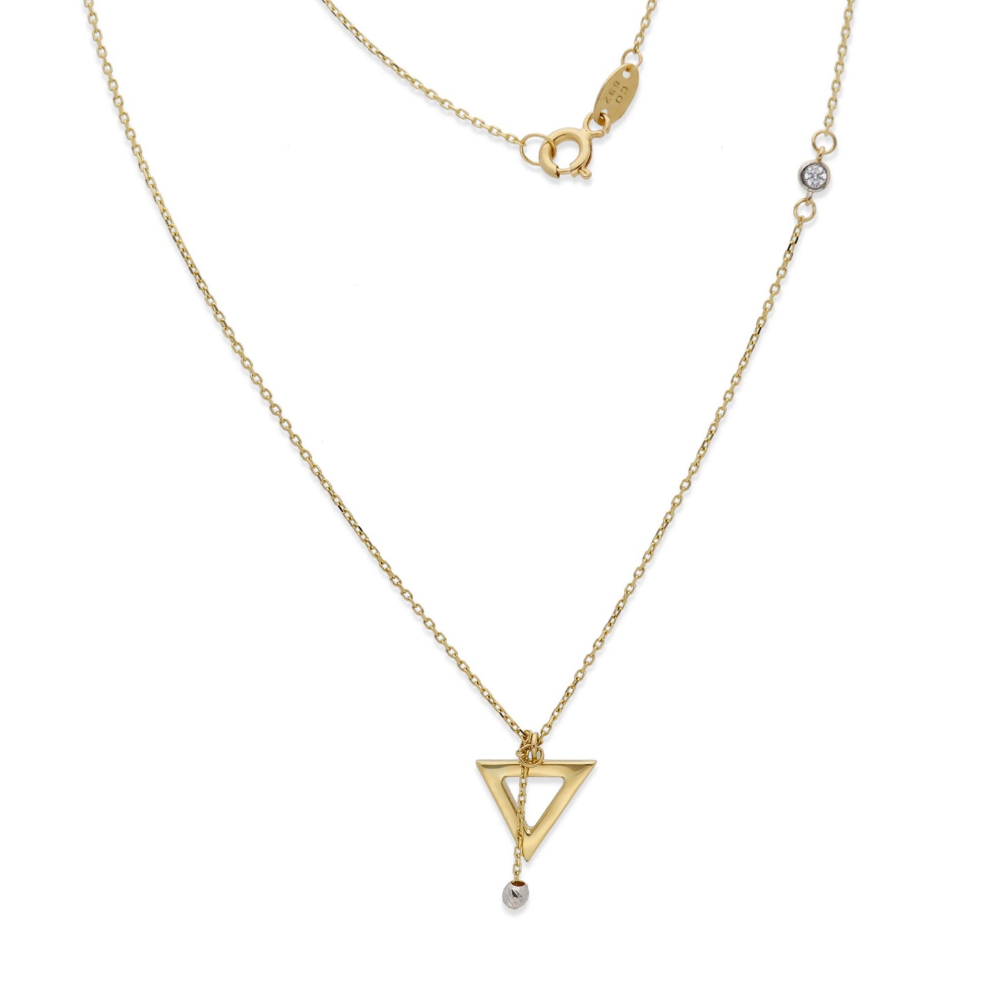 Collar de Oro con Circonitas Modelo Trekant