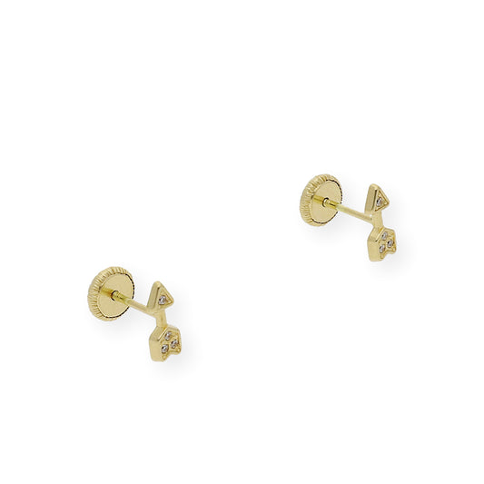 Pendientes flecha con circonita Oro 18K