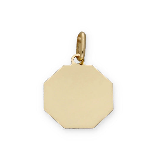 Medalla Virgen Niña Octagonal Primera Comunión de Oro 18K