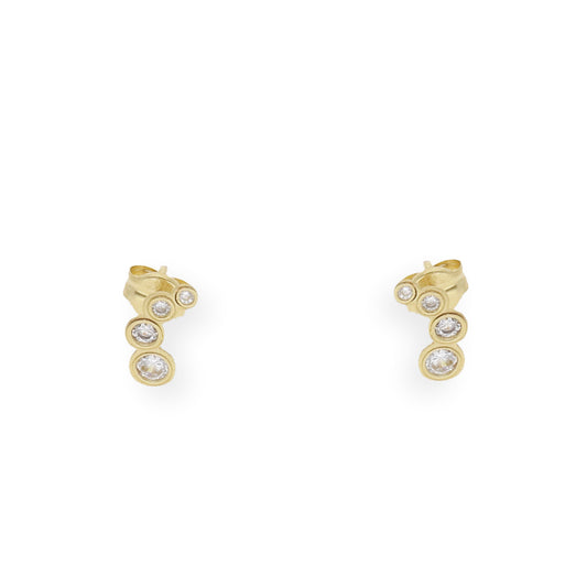 Pendientes con chatones y circonitas oro 18k