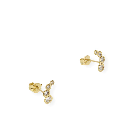 Pendientes con chatones y circonitas oro 18k