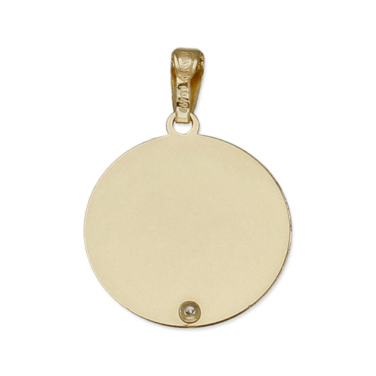Medalla Virgen Niña en Oro 18K con Circonita