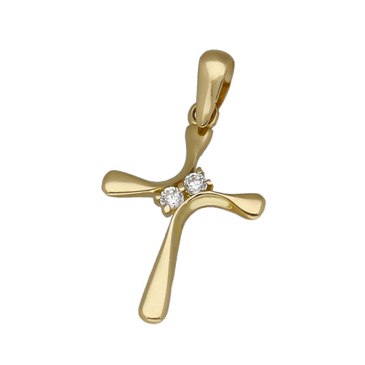 Cruz de Oro 18k y Circonitas Modelo Osorno