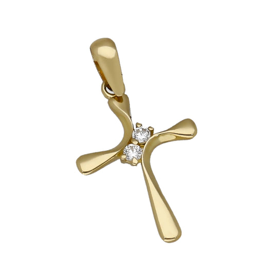 Cruz de Oro 18k y Circonitas Modelo Osorno