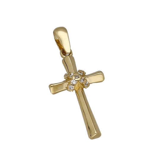 Cruz de Oro 18k con Circonitas Entrelazadas Modelo Cuzco
