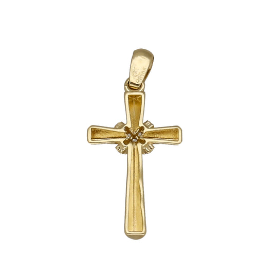 Cruz de Oro 18k con Circonitas Entrelazadas Modelo Cuzco