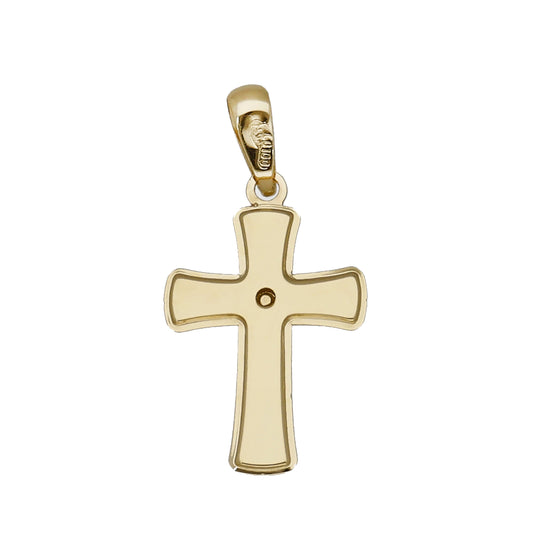 Cruz en Oro 18k y Nácar con Circonita Central Modelo Tristán