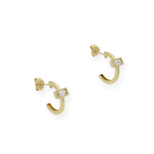 Pendientes de Aro con Circonitas en Oro 18k