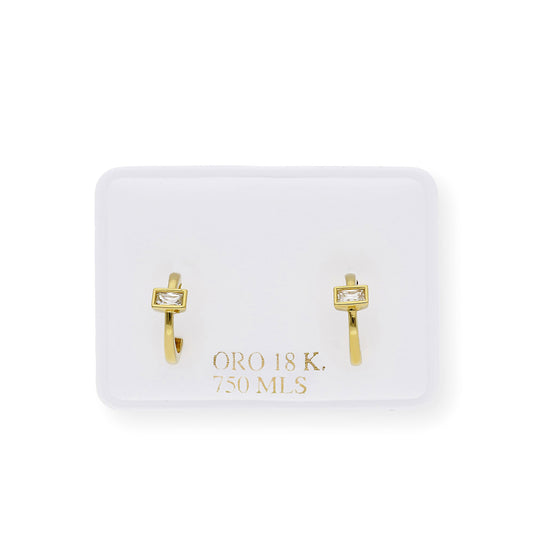 Pendientes de Aro con Circonitas en Oro 18k