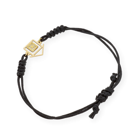 Pulsera Macramé Casa en Oro de Ley 18k y Diamantes