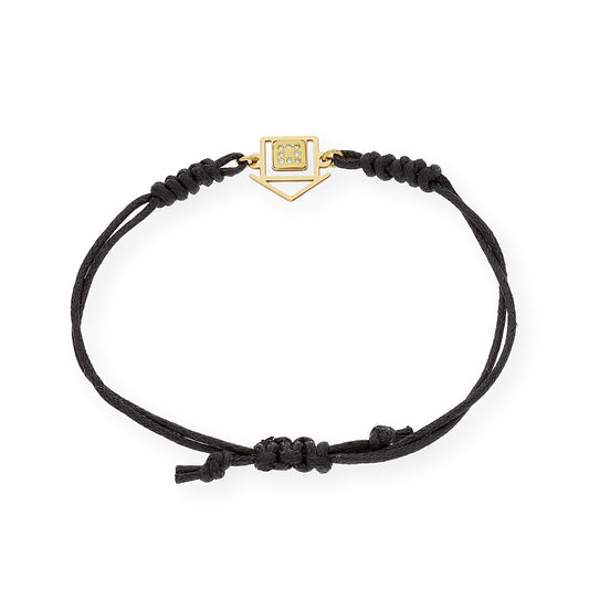 Pulsera Macramé Casa en Oro de Ley 18k y Diamantes