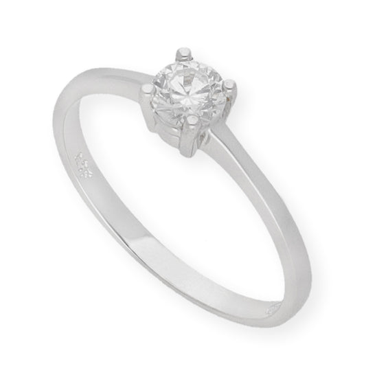 Solitario de Compromiso con Diamantes Certificado y Oro 18K