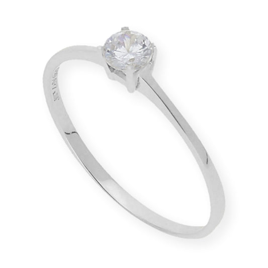 Solitario de Compromiso con Diamantes Certificado y Oro 18K