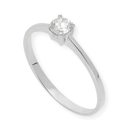 Solitario de Compromiso con Diamantes Certificado y Oro 18K