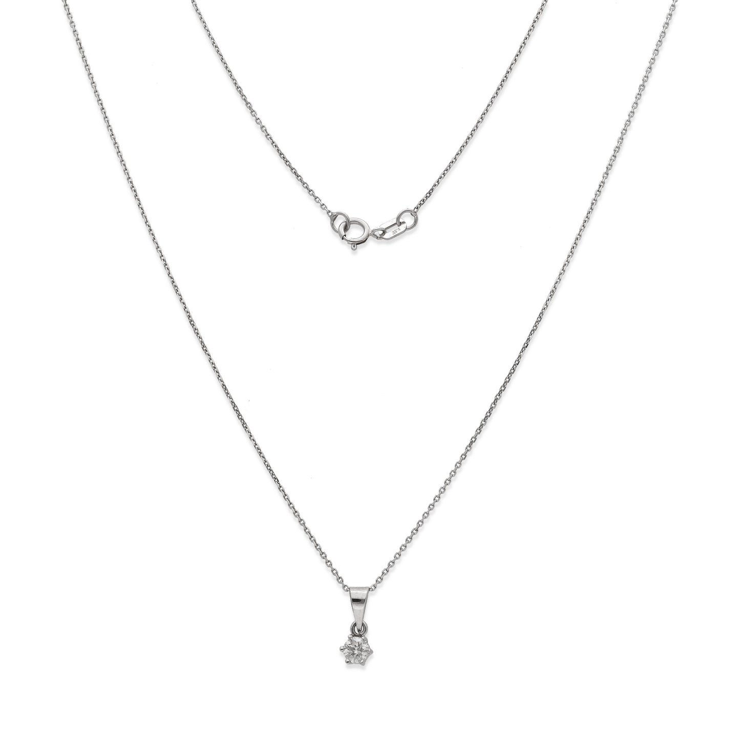 Collar con Colgante Lumia en Oro Blanco 18K y Diamante 0.12ct 6 Garras