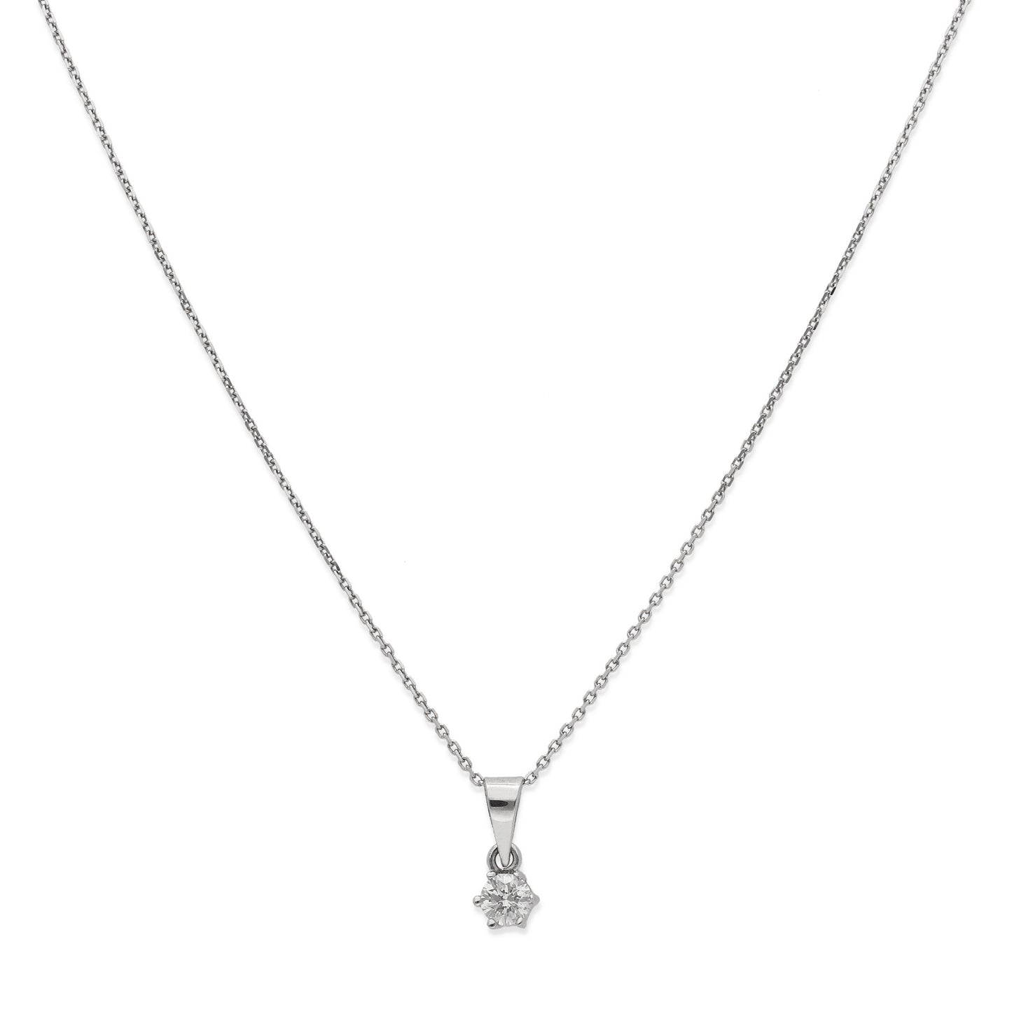 Collar con Colgante Lumia en Oro Blanco 18K y Diamante 0.12ct 6 Garras