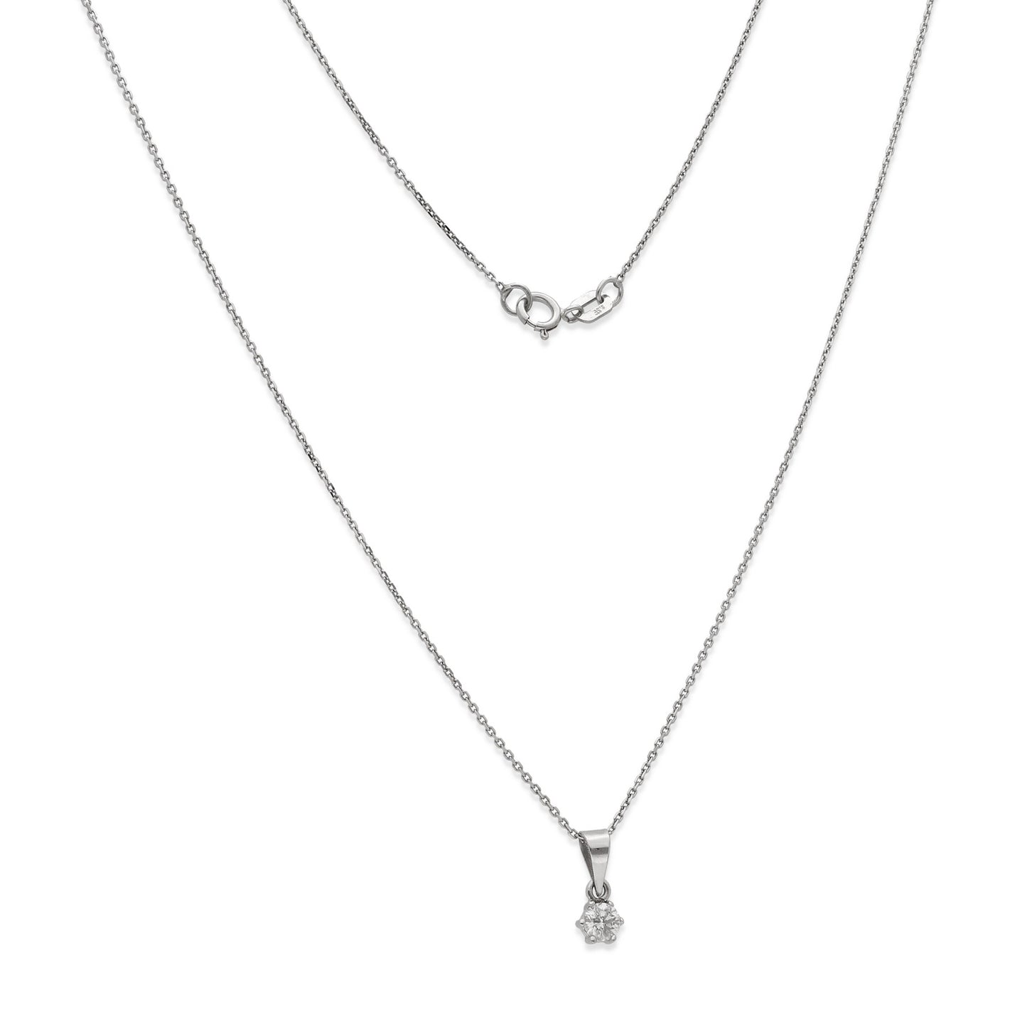 Collar con Colgante Lumia en Oro Blanco 18K y Diamante 0.12ct 6 Garras