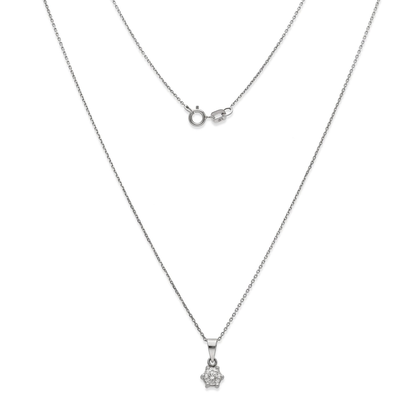 Collar con Colgante Lumia en Oro Blanco 18K y Diamante 0.30ct 6 Garras