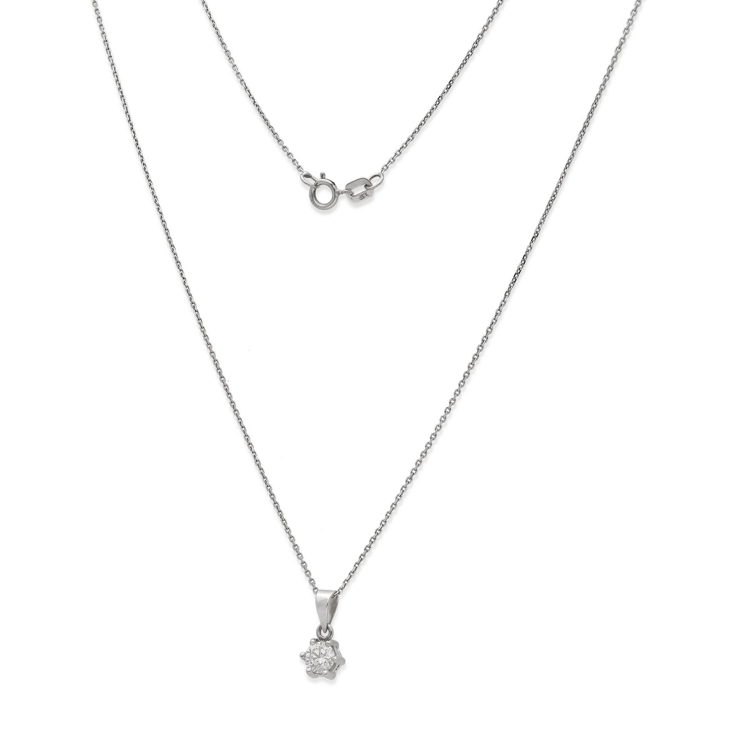 Collar con Colgante Lumia en Oro Blanco 18K y Diamante 0.30ct 6 Garras