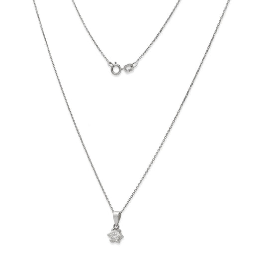 Collar con Colgante Lumia en Oro Blanco 18K y Diamante 0.30ct 6 Garras