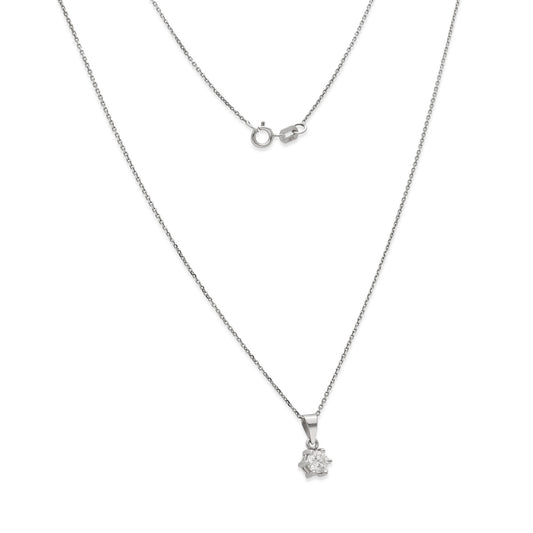 Collar con Colgante Lumia en Oro Blanco 18K y Diamante 0.30ct 6 Garras