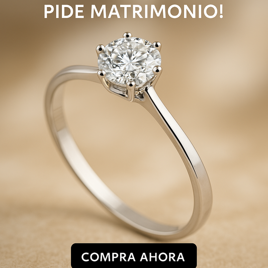 Solitario de Compromiso con Diamantes Certificado y Oro 18K Modelo Harmonía