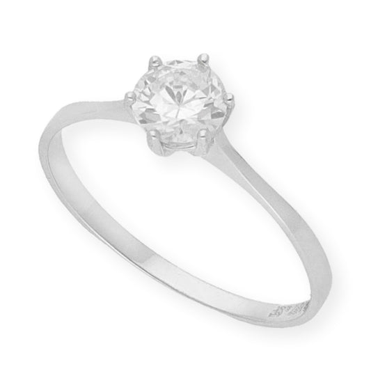 Solitario de Compromiso con Diamantes Certificado y Oro 18K