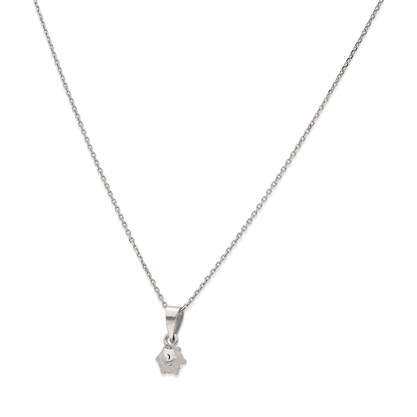 Collar con Colgante Monde en Oro Blanco 18K y Diamante 0.22ct 6 Garras